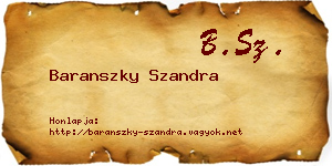 Baranszky Szandra névjegykártya